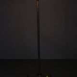 1940s Restored Brass Floor Lamp with  Glass Shade