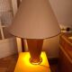 80s wood and brass lamp base