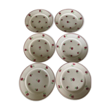 Set of 6 vintage and colorful flat plates