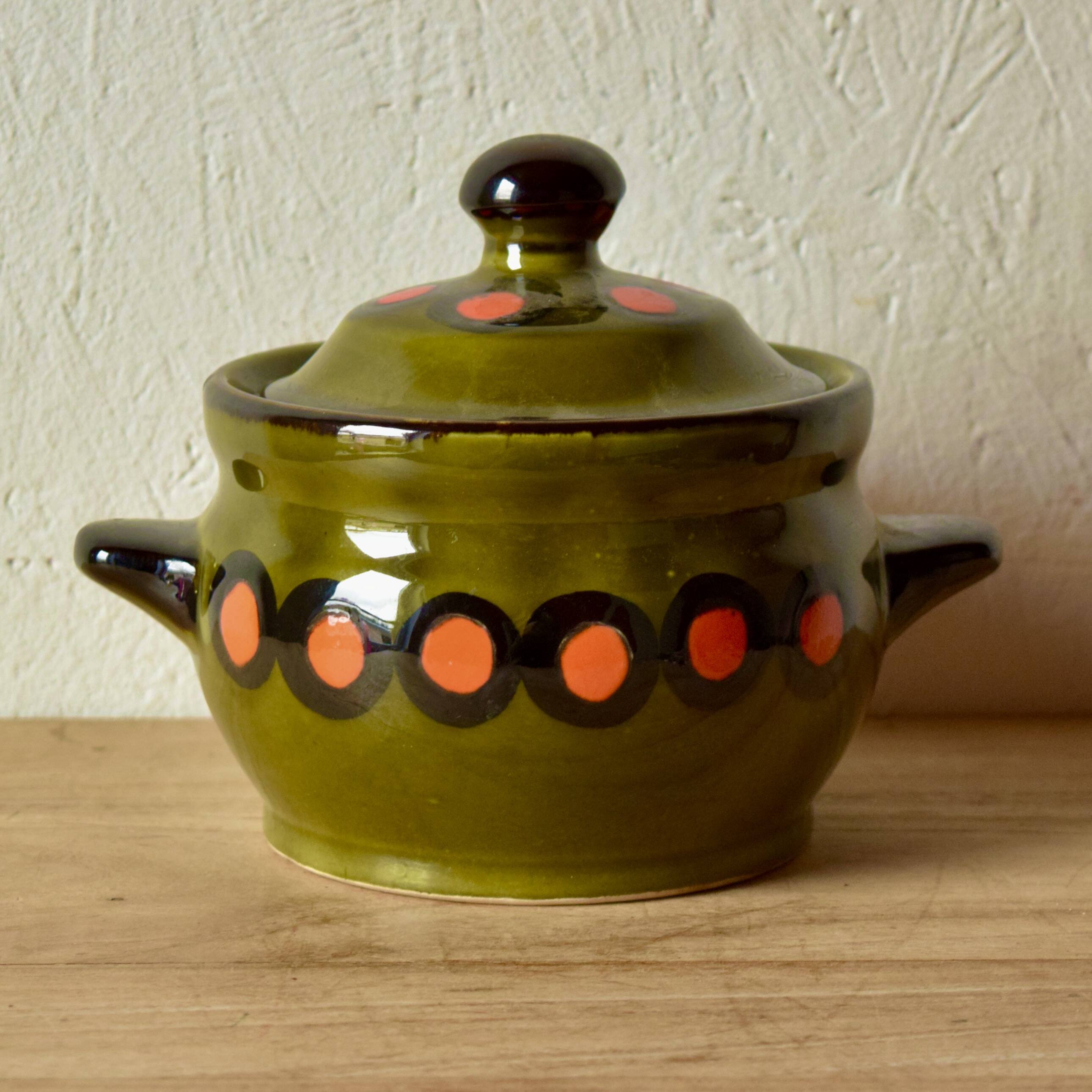 Small vintage Poët-Laval tureen in glazed ceramic - hand painted