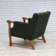 1970s, Danish armchair, green furniture wool, solid oak wood.