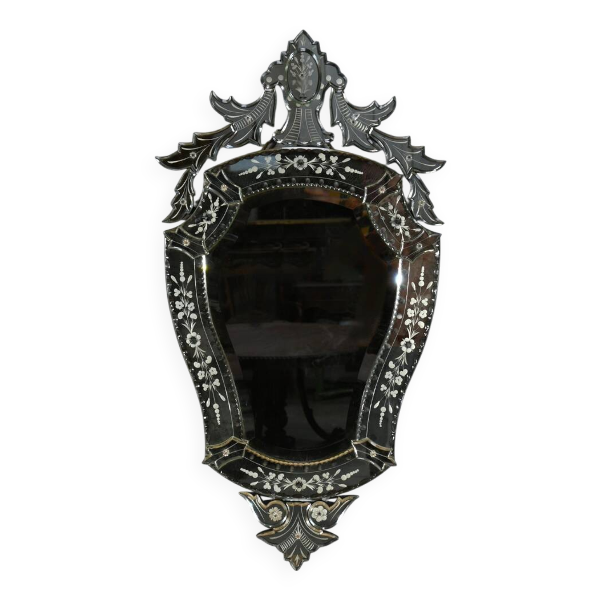 Venetian Mirror in Eglomisé Glass – 1950