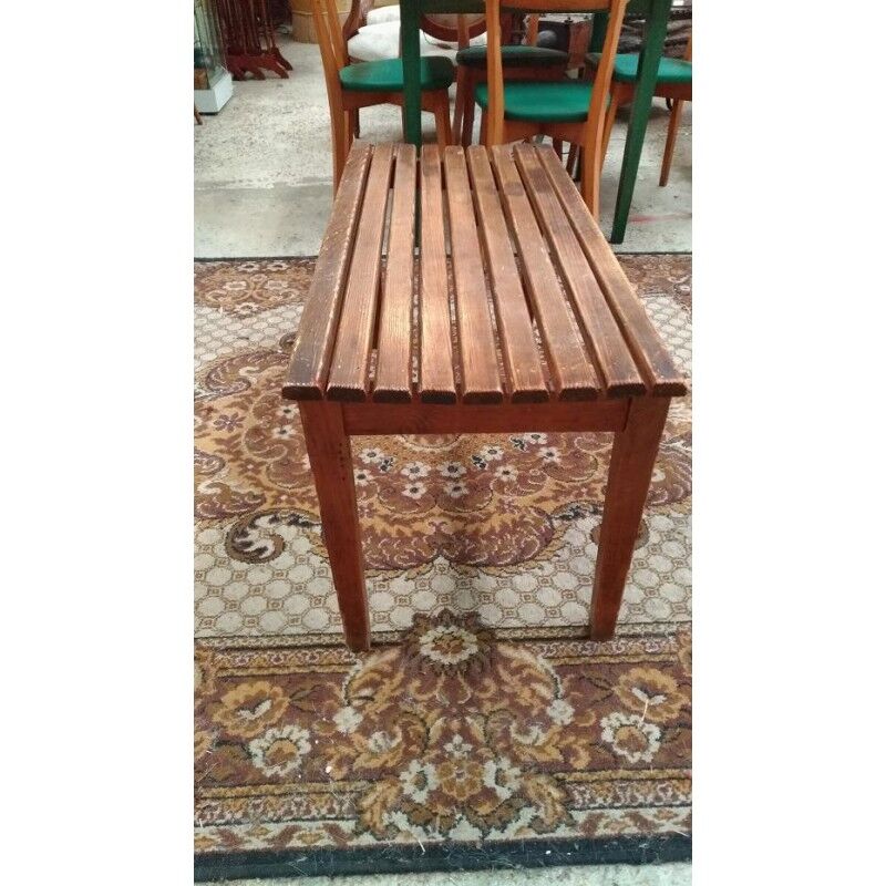 Bench on wooden slats