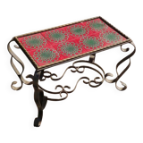 Art Deco coffee table in wrought iron and ceramic