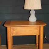 Pair of bedside tables with drawers in solid elm