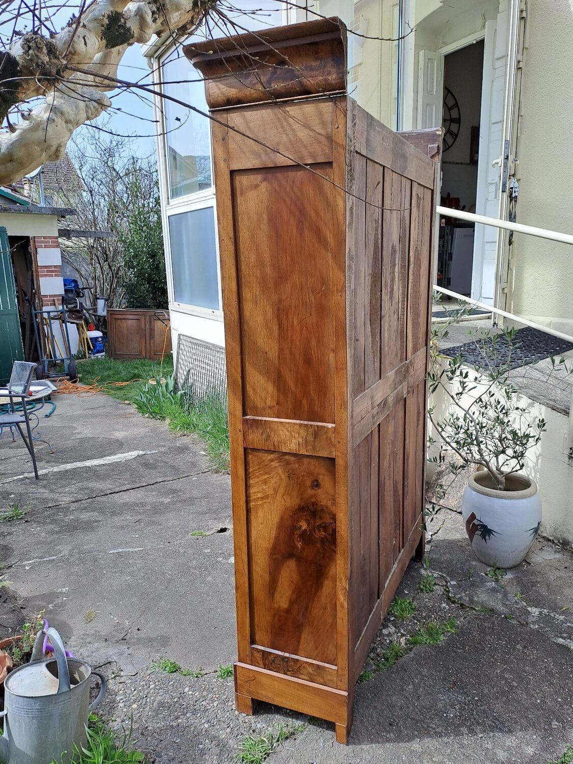 Louis Philippe blond walnut bookcase