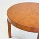 Vintage burl wood round dining table by Grange