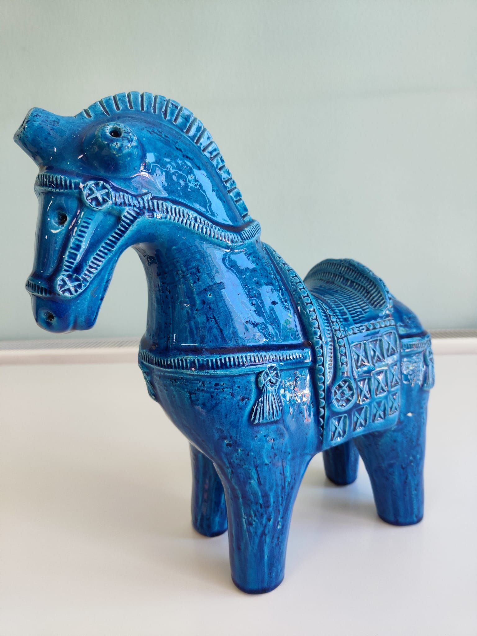 Bitossi Rimini Bleu 32cm cheval de Troie