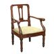 Antique Directoire armchair in fabric, Italy, late 19th century.