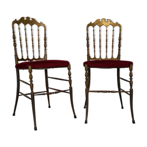 Paire de chaises en laiton