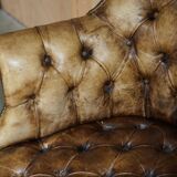 Chesterfield executive armchair in aniline leather