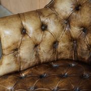 Chesterfield executive armchair in aniline leather