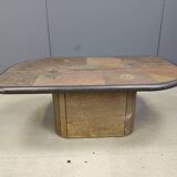 Brutalist slate stone coffee table, 1980s