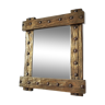 Brutalist brass mirror