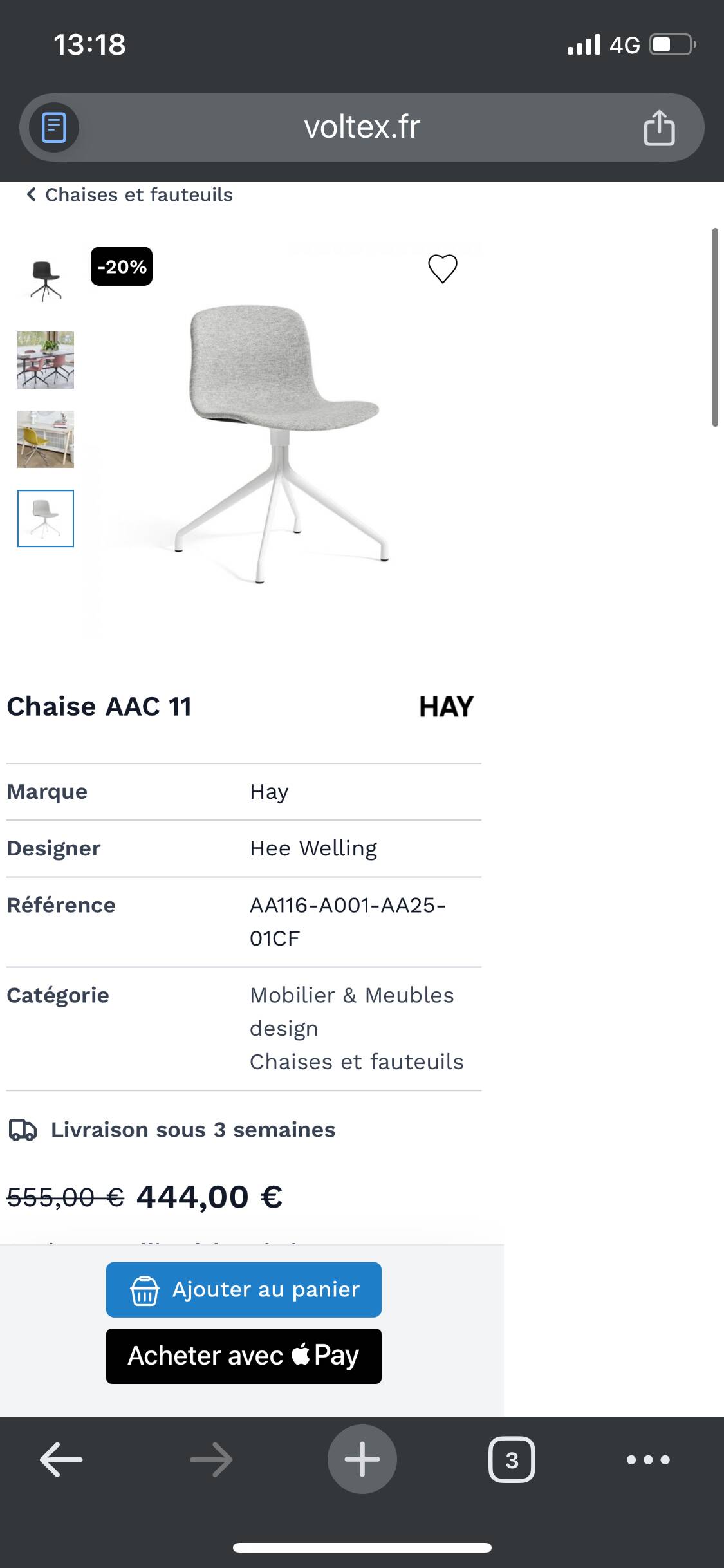 Set of 6 hay chairs, model aac 11 designed by hee welling