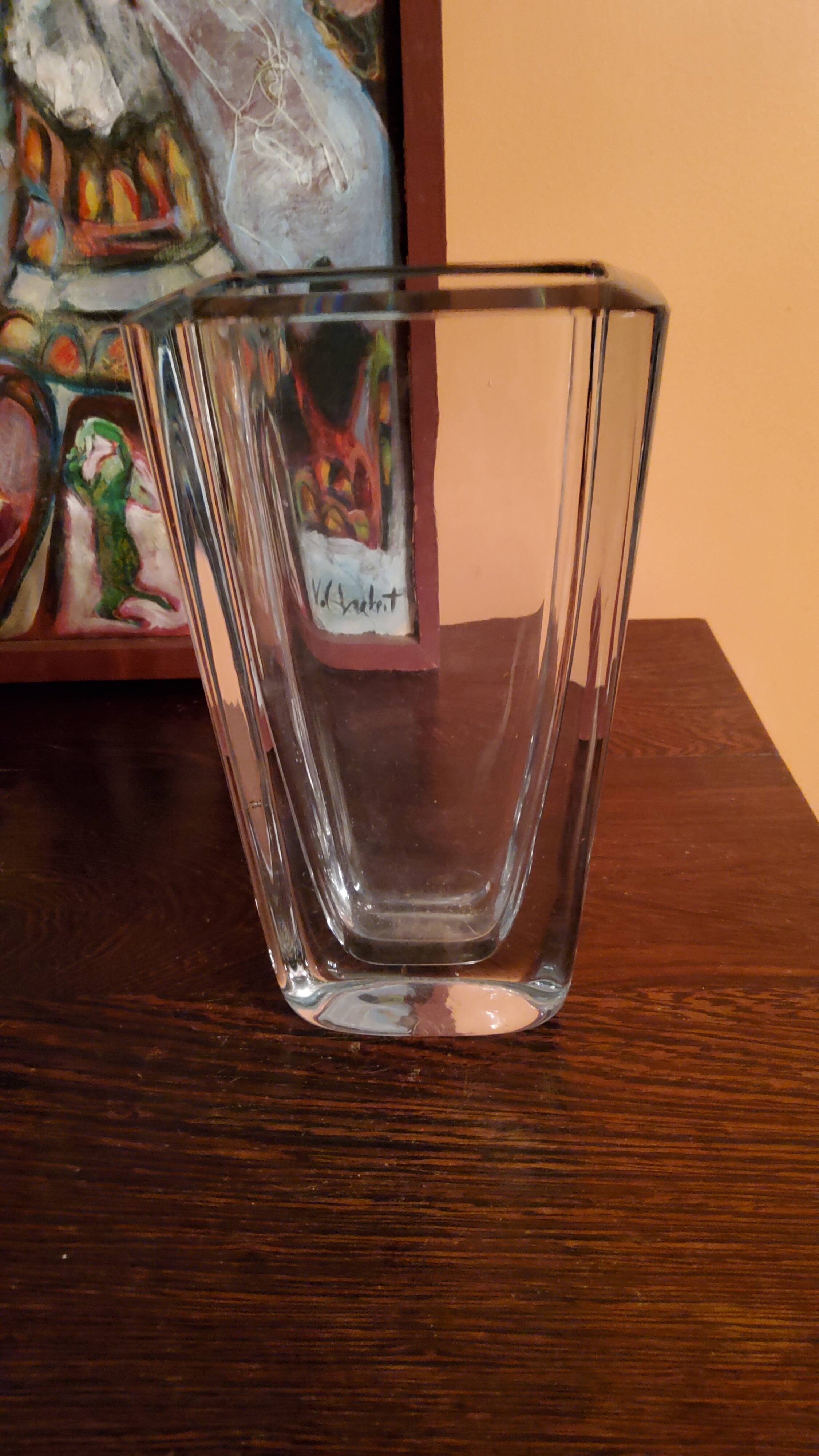 Scandinavian crystal vase from the 50s