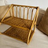 Vintage rattan wall shelf