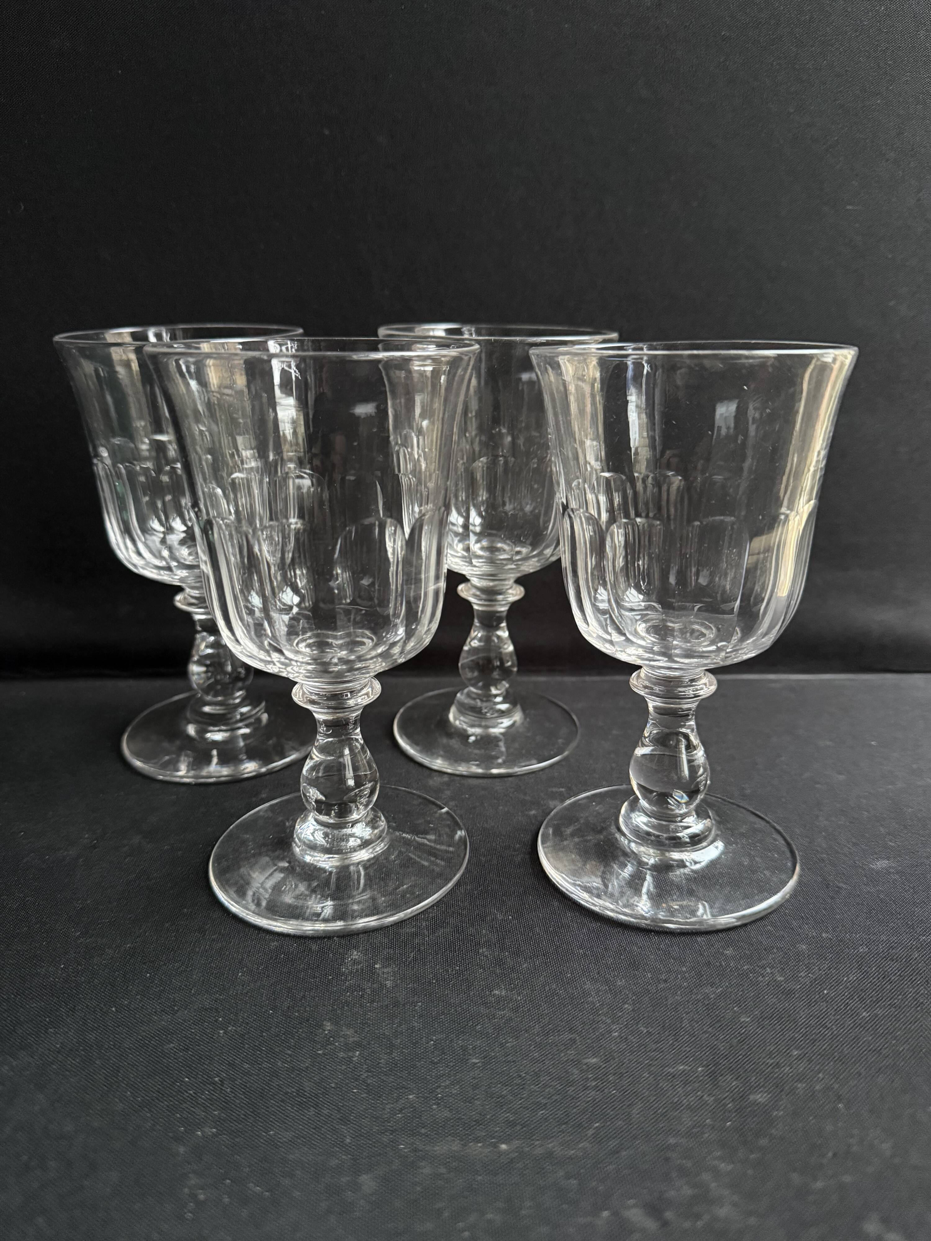 4 Baccarat glasses Chaulnes service - 19th century