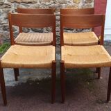 4 Danish chairs by Poul Volther for Frem Rolje, 1960s.