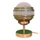 Vintage globe table lamp in frosted yellow and gold glass.