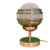 Vintage globe table lamp in frosted yellow and gold glass.