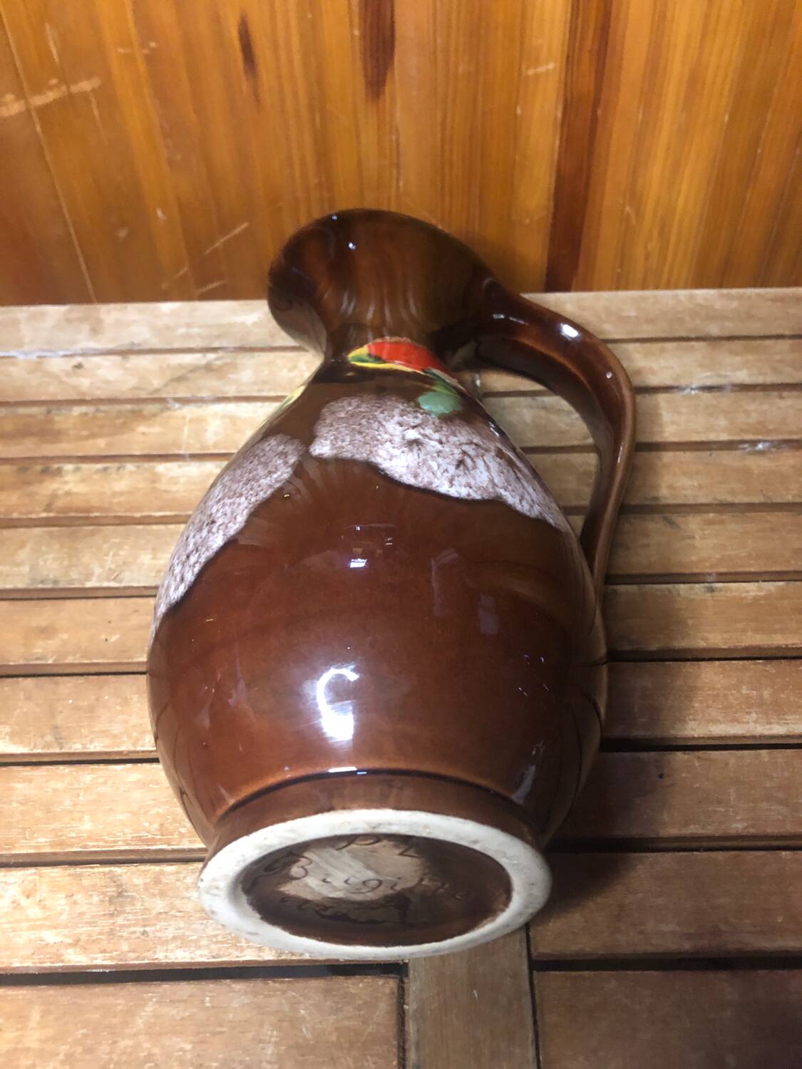 Ancien pichet poet laval « brigitte »céramique peinte vintage