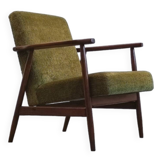 1970 Armchair, Model B-7727 in Long Hair Green Velvet