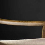 Pair of Mid-Century German Elegant Cherry Wood and Dusty Pink Fabric Armchairs
