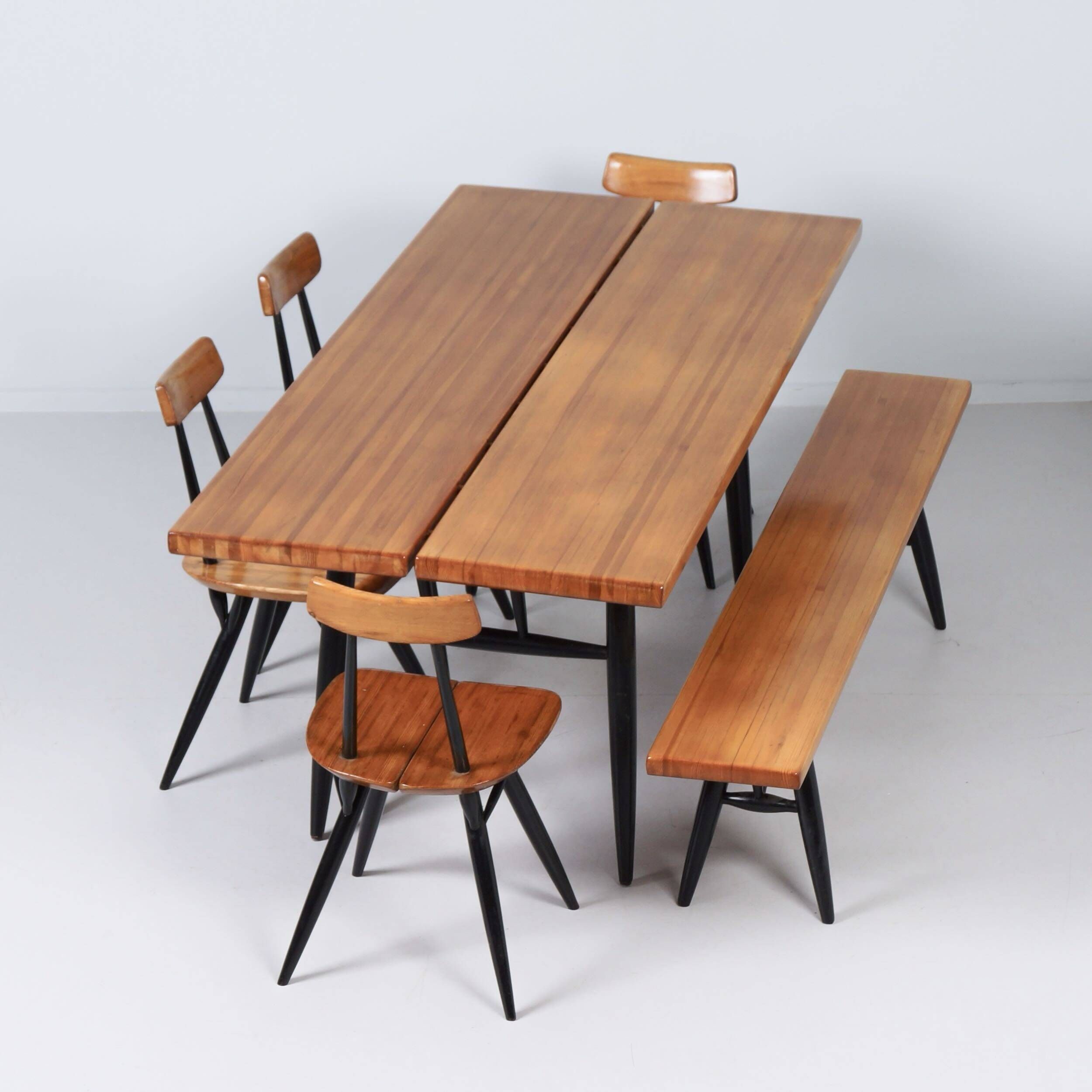 Pirkka dining set by Ilmari Tapiovaara for Asko & Laukaan Puu, 1950s