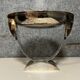 Atypical shaped centerpiece in silver and ebony metal Art Deco era