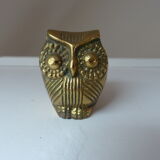 Miniature Owl Figure in Vintage Brass