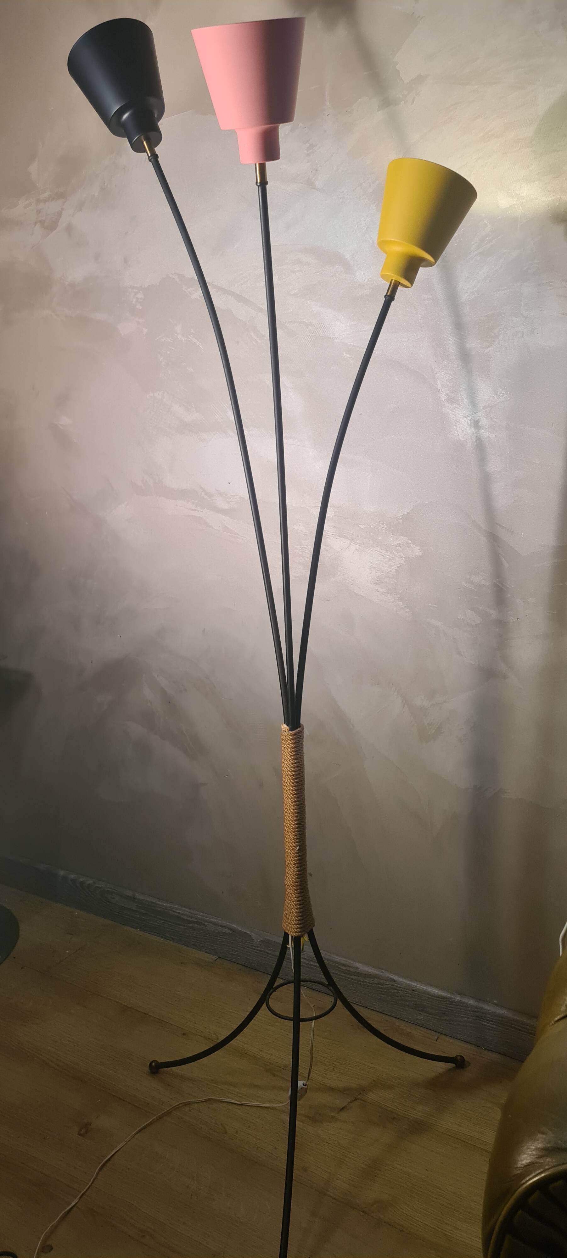 vintage floor lamp 1950 to 70 restored original electrics 158x62