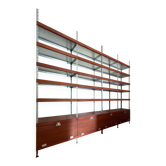 Bibliothèque modulable -- Teck & Structure en acier galvanisé