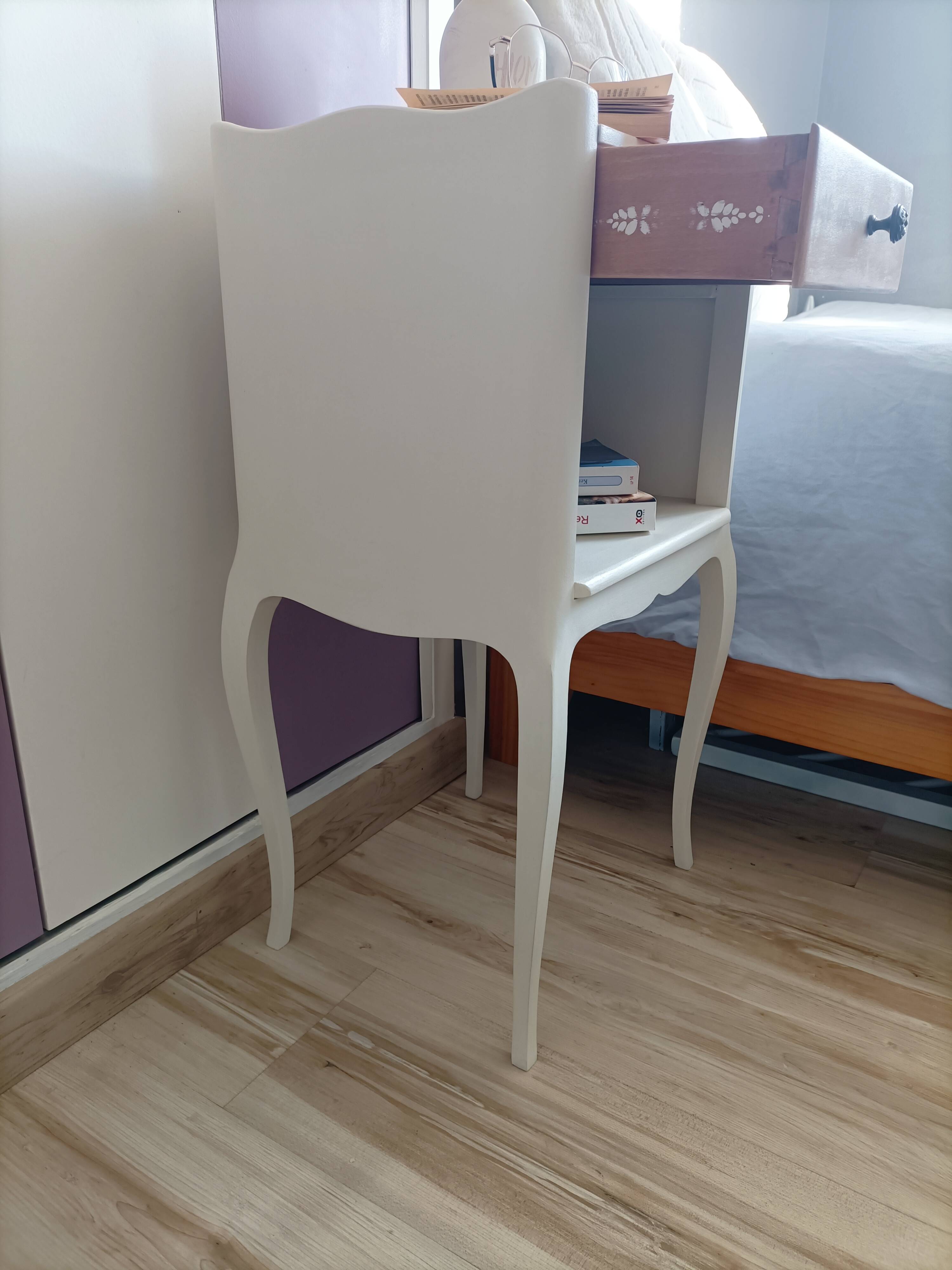 Restored vintage bedside table - Scandinavian style - unique piece