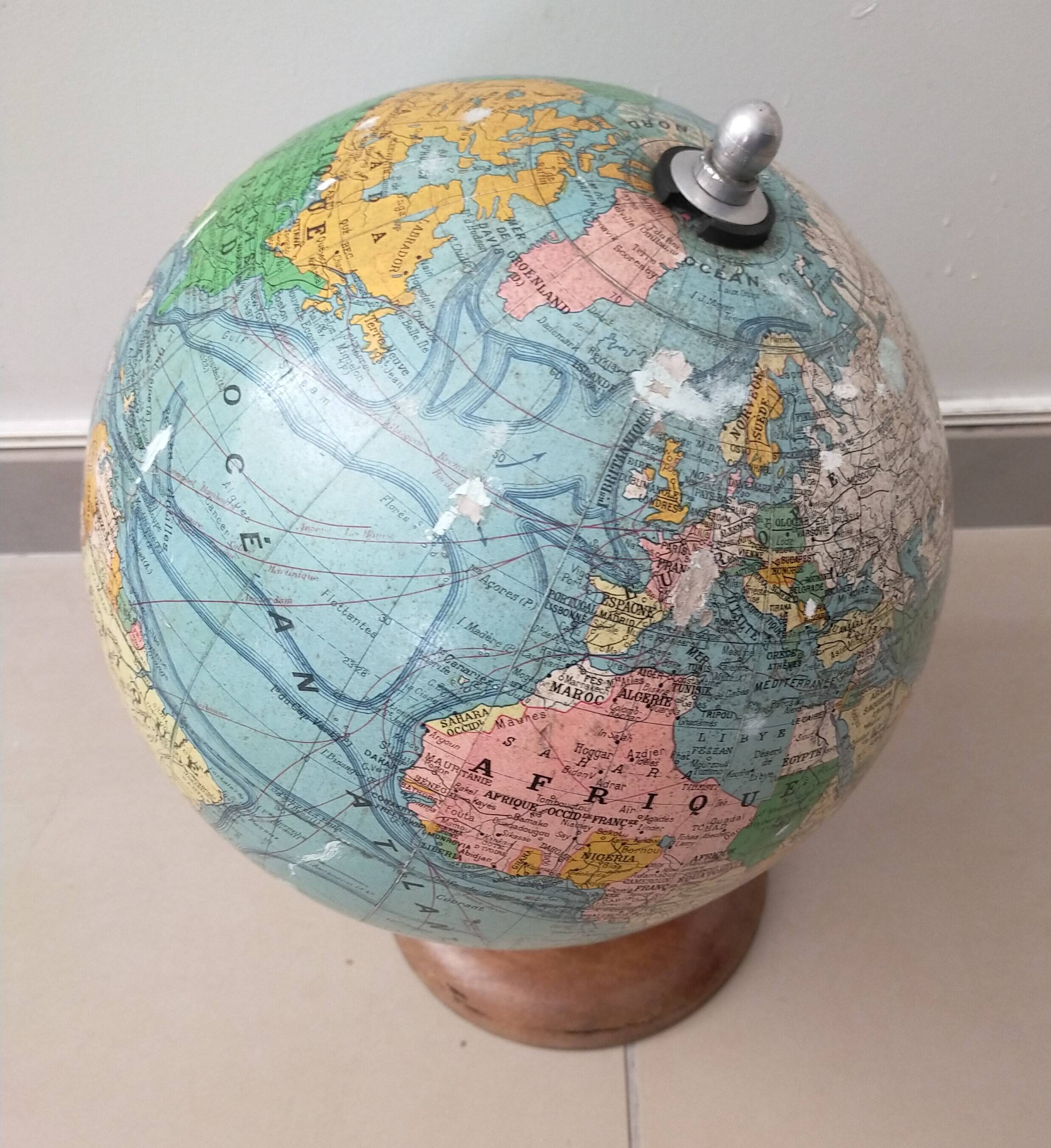 Terrestrial globe drawn by j forest edited by girard barrere & thomas