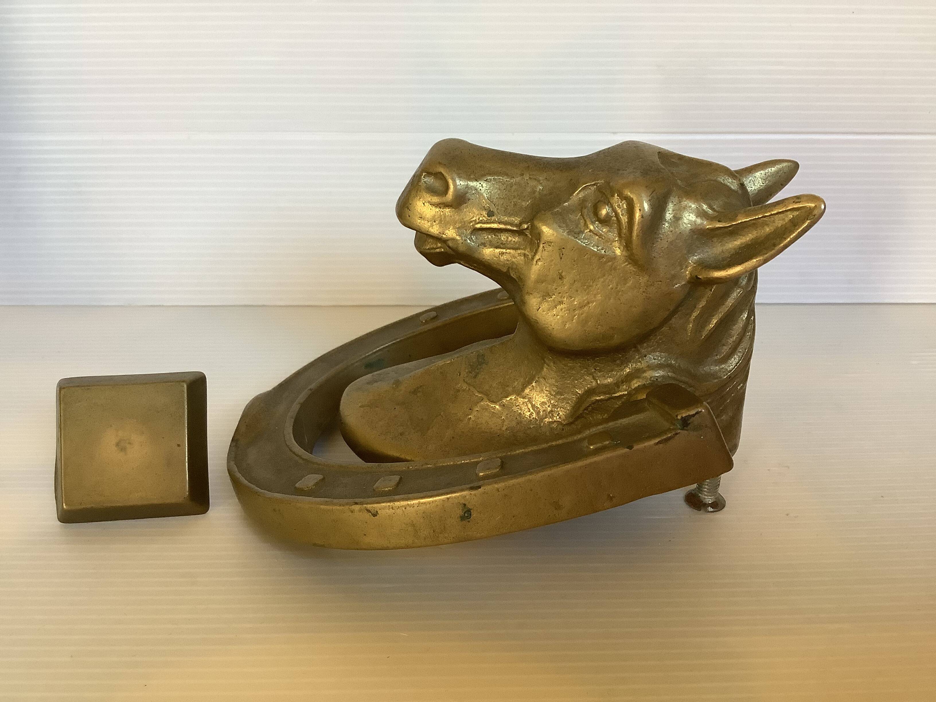 Brass horse door knocker
