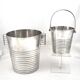 Champagne bucket and ice bucket, Luc Lanel for Christofle model Ondulation.
