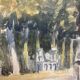 Landscape with watercolor signed