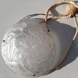 Moulded glass ceiling lamp by Degué