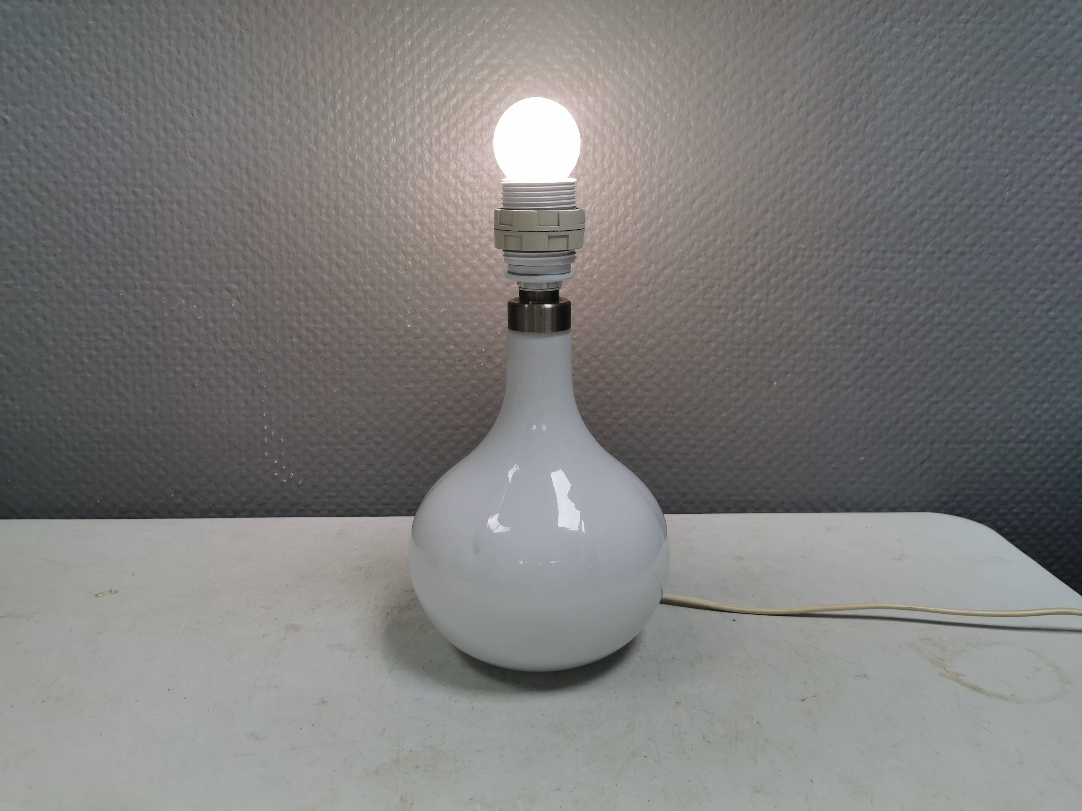 Rare Helios table lamp from Holmegaard, designed by Arne Branzell in 1984.
