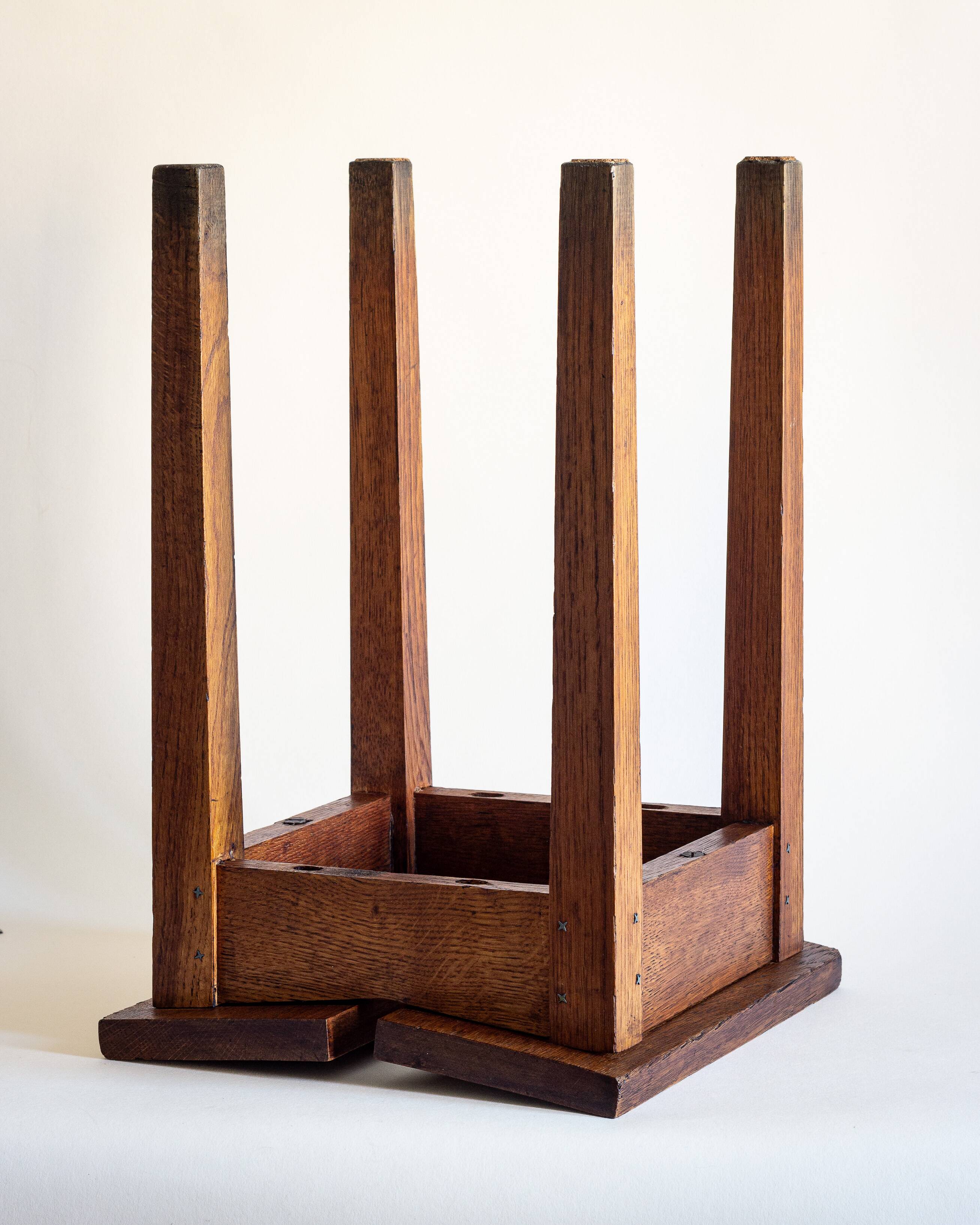 Wooden stool, reconstruction period, Anonymous craft work, 1950s