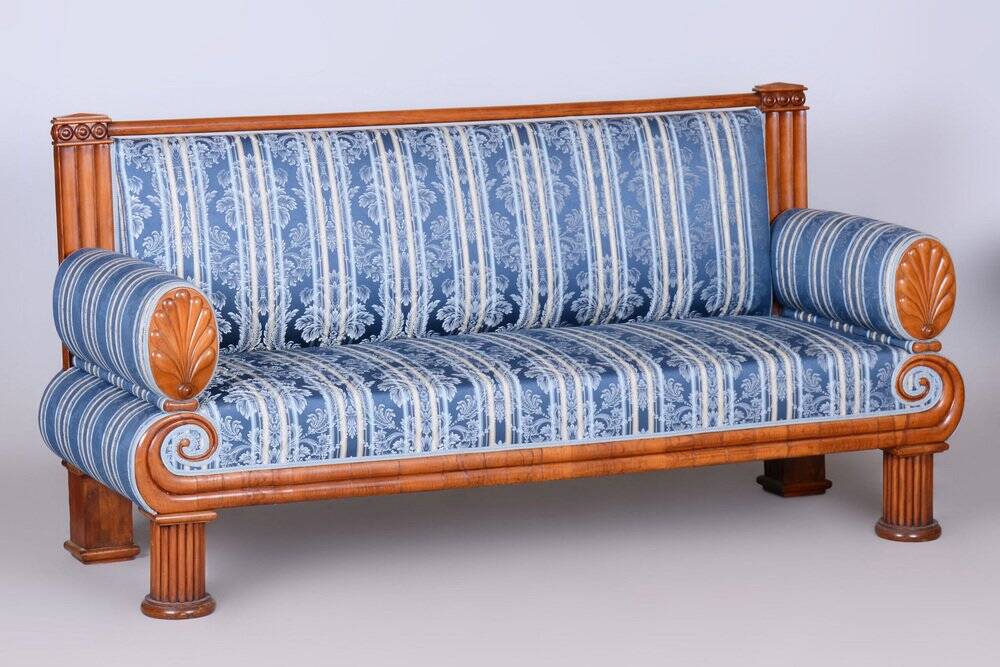 Biedermeier Museum Prague Sofa in Cherry Wood, Czech, 1820s