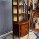 Vitrine édouardienne en acajou avec incrustation et marque "Bon Marche"