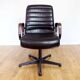 Stoll Giroflex conference chair in leather and 1960s wood