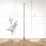 Vintage tripod brass floor lamp bamboo decoration