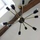 Lustre suspension Spoutnik vintage année 60 doré space age