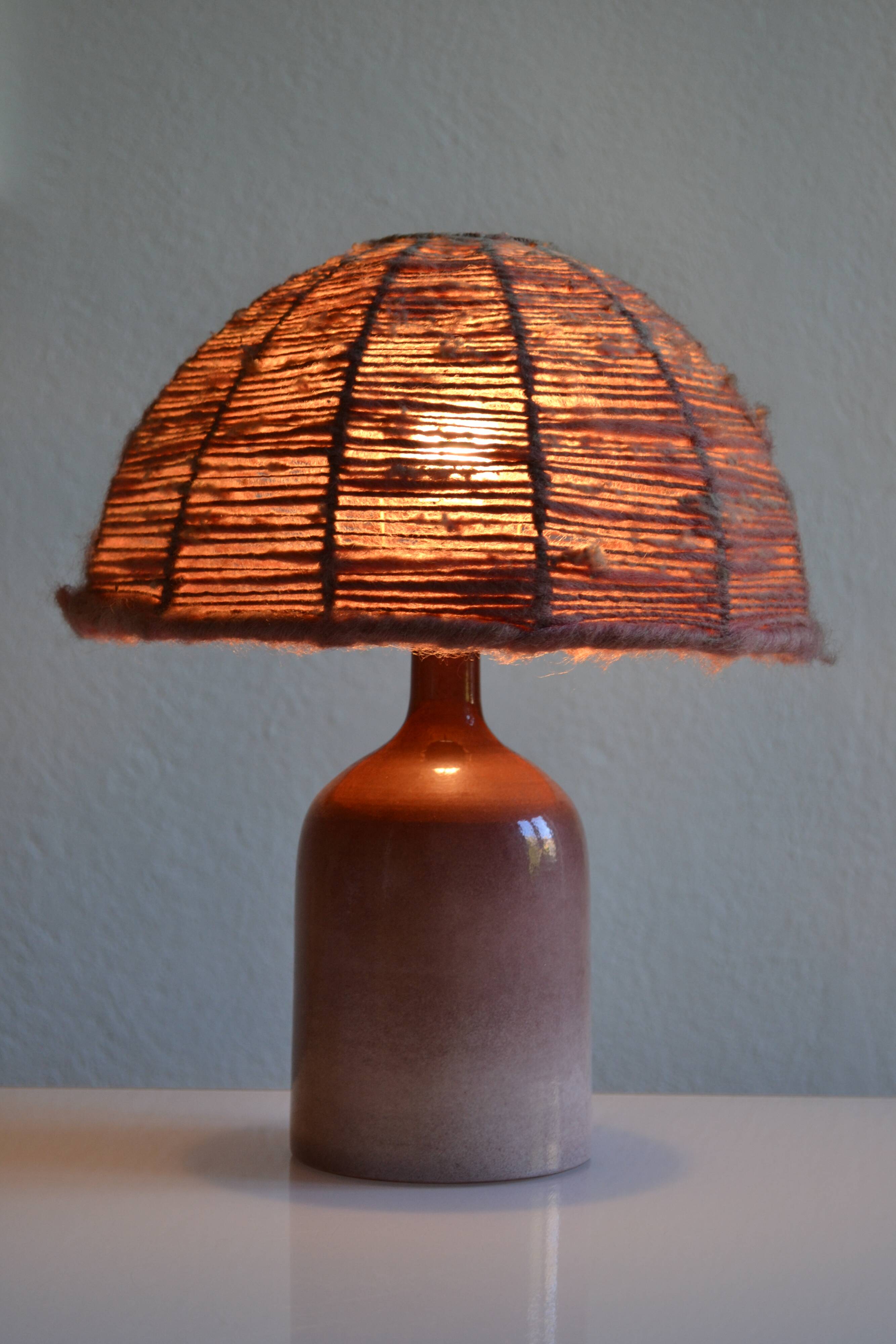 Vintage ceramic and wool lamp