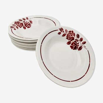 10 assiettes creuses "eden" porcelaine saint amand