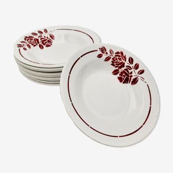 10 hollow plates "eden" porcelain saint amand