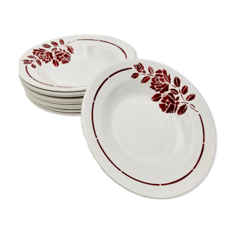 10 assiettes creuses "eden" porcelaine saint amand